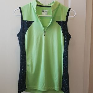 Izod Golf green and navy sleeveless polo tank